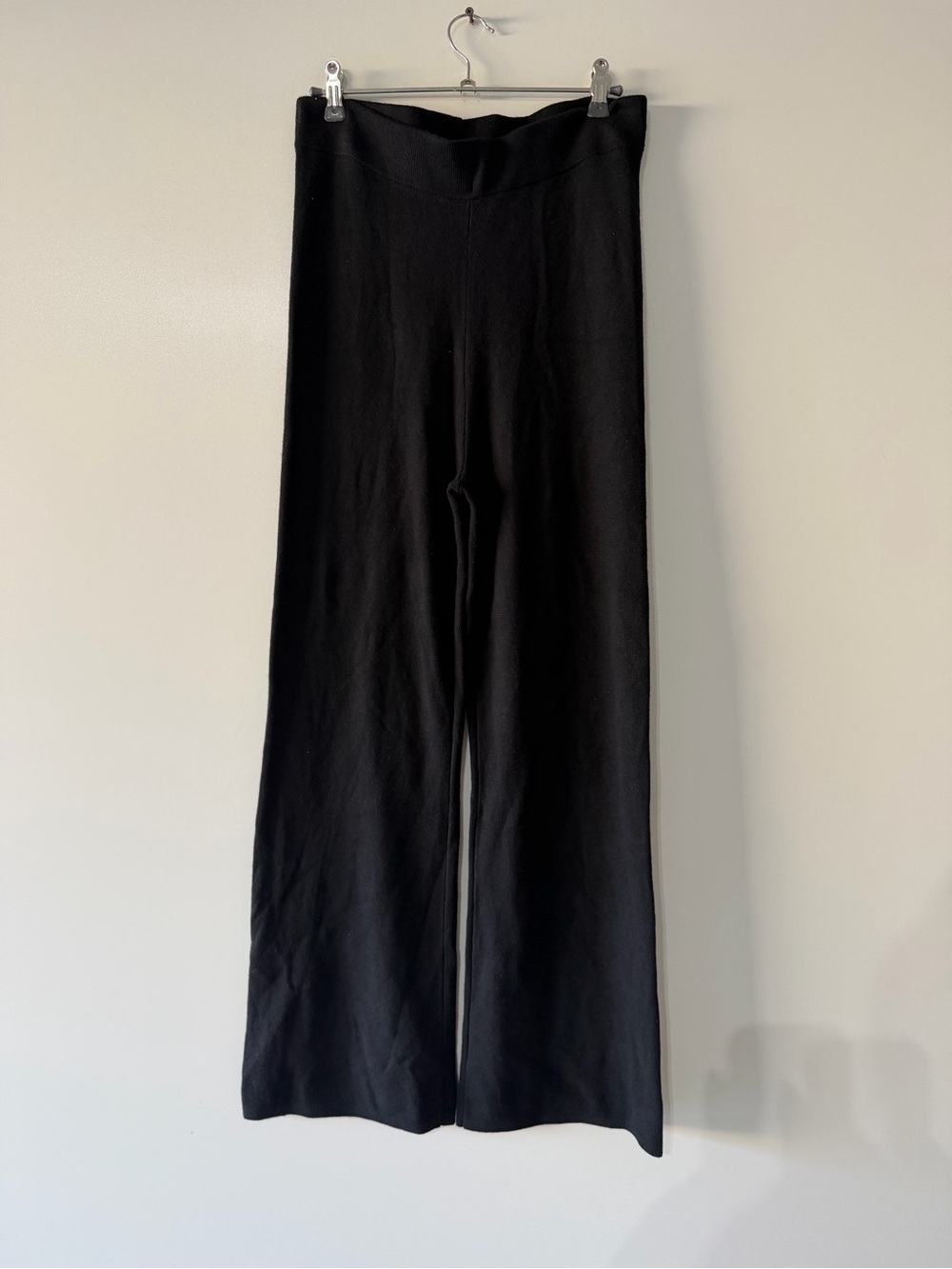 Old Navy Black Wide-Leg Knit Pants with High Waist